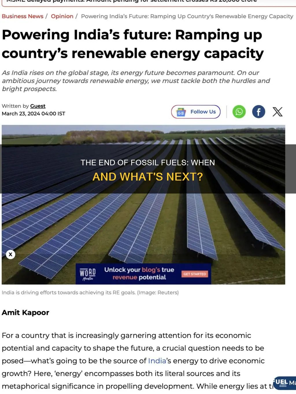 how much longer can we depend on fossil fuels