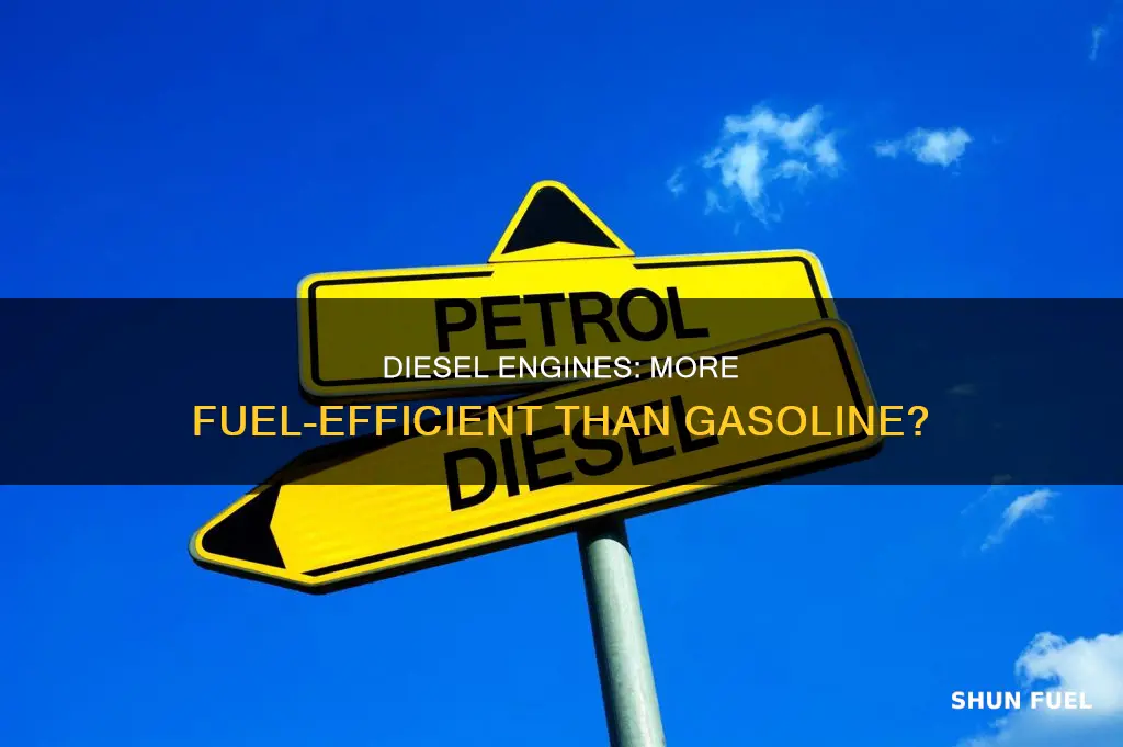 how much more fuel efficient are desile over gasoline