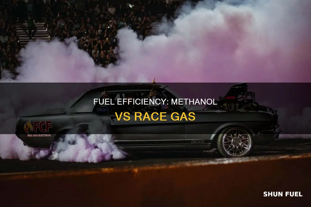 how much more fuel using methanol vs race gas