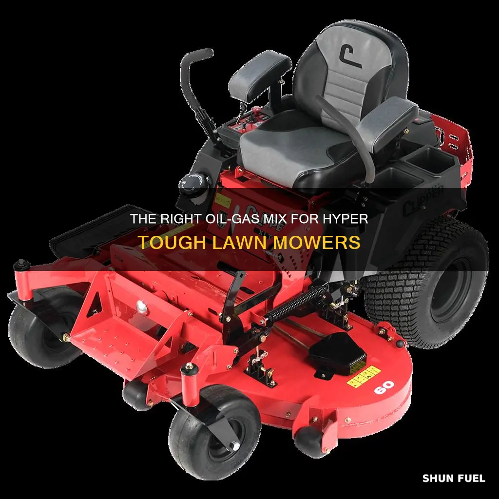 how much oil on fuel for hyper tough lawn mower