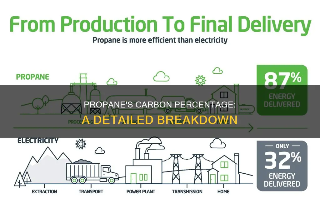 how much percent of the fuel propane contains carbon
