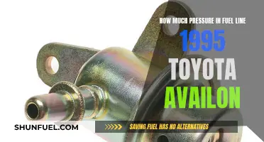 Fuel Line Pressure: 1995 Toyota Avalon Specifications