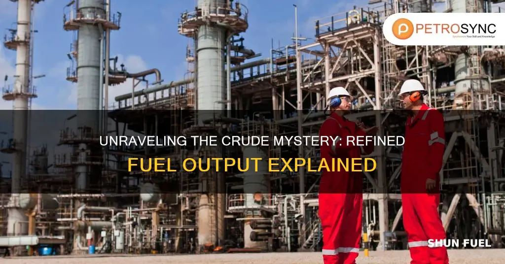 how much refined fuel will a barrel of crude make