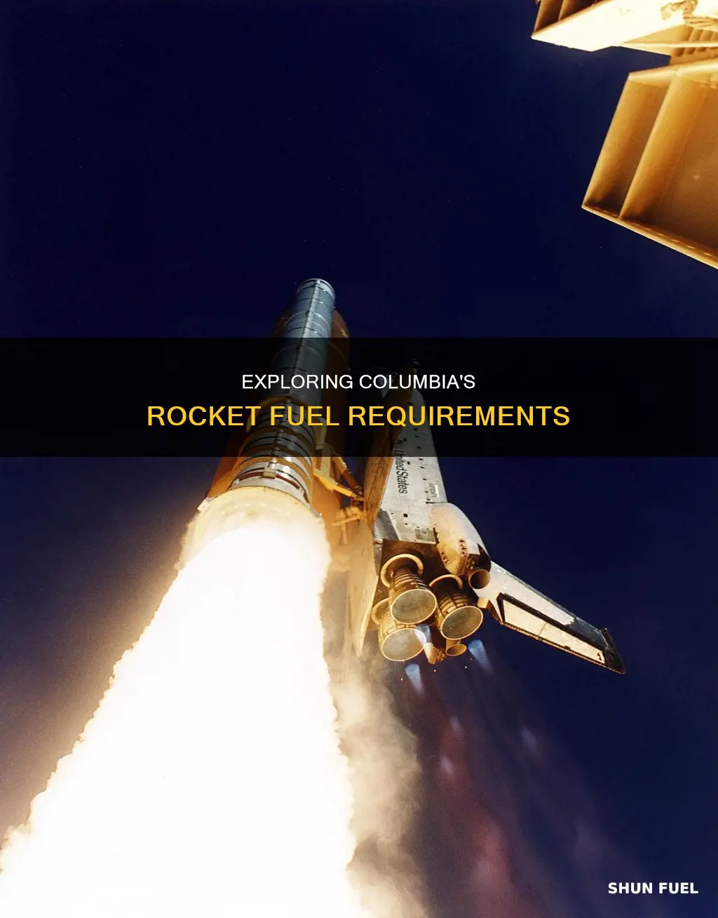 how much rocket fuel on columbia