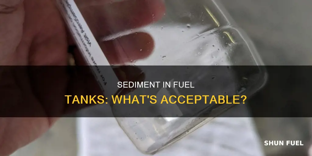 how much sediment is ok in fuel tank