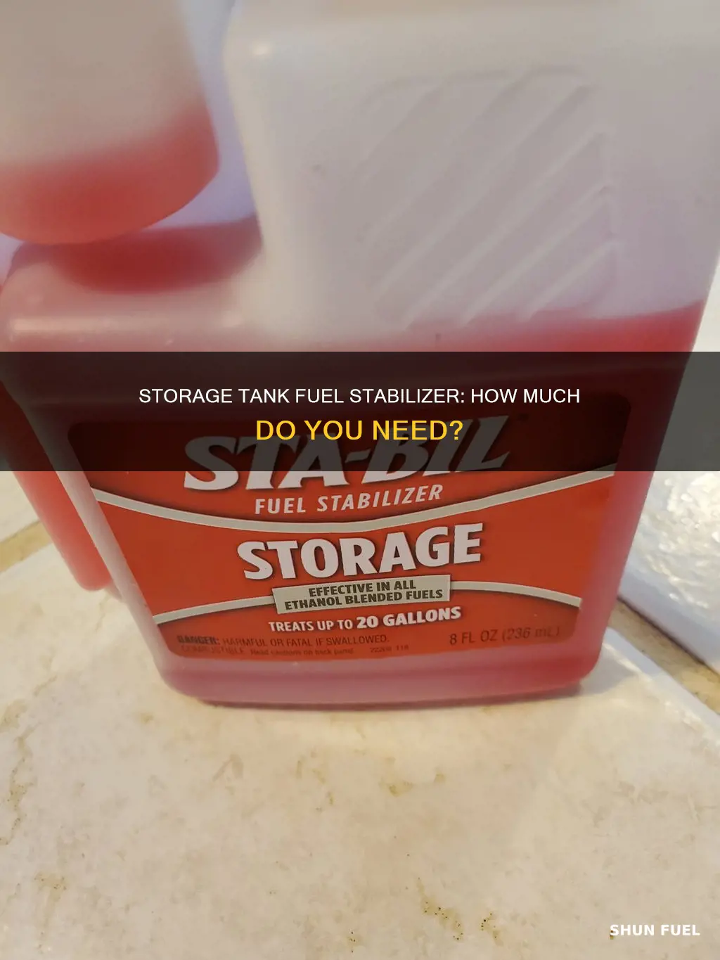 how much storage fuel stabalaser for 15 gl tank