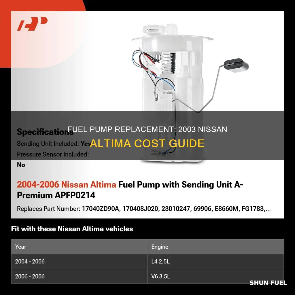 how much to replace 2003 nissan altima fuel pump