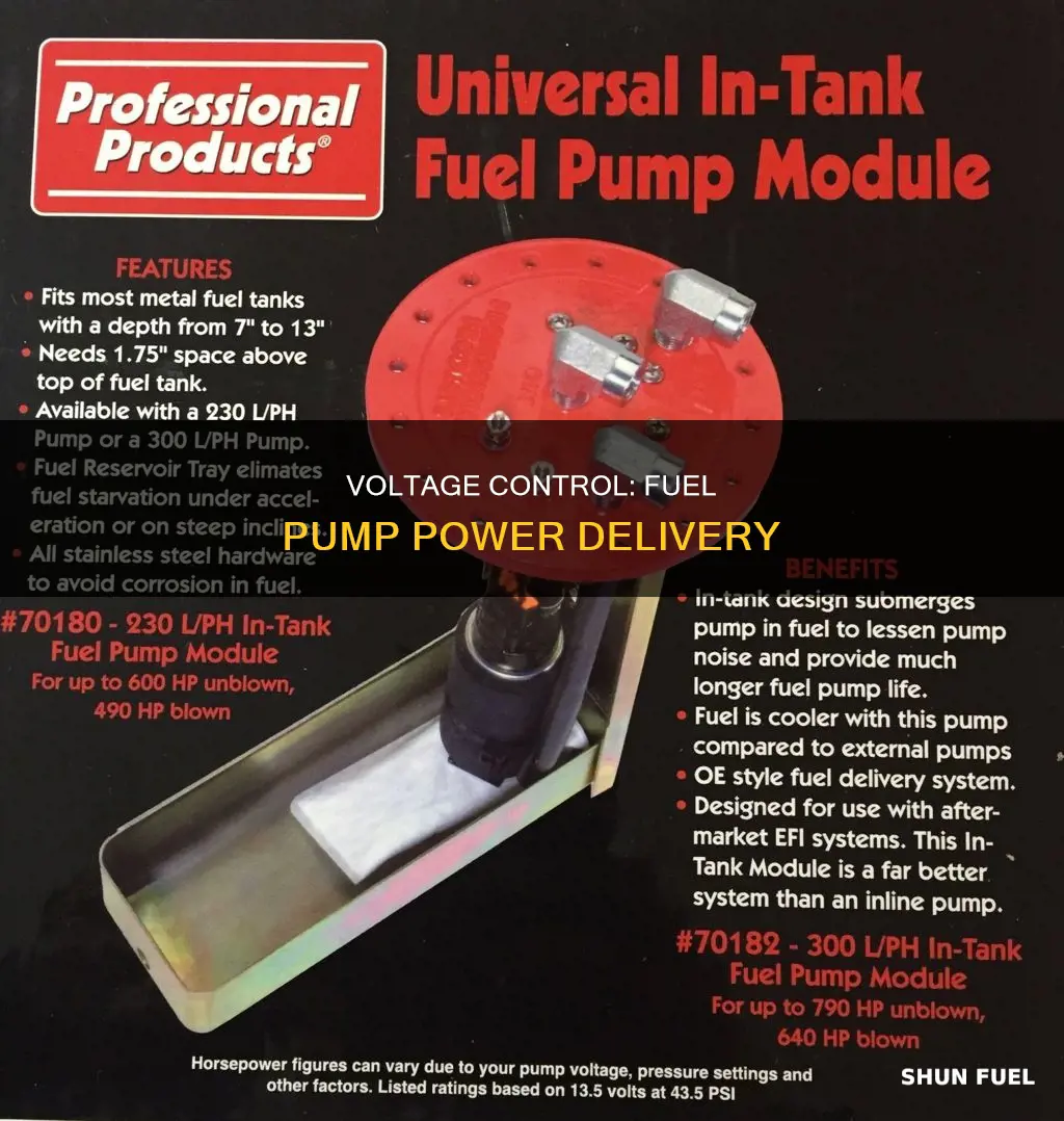 how much voltage delivered to fuel pump