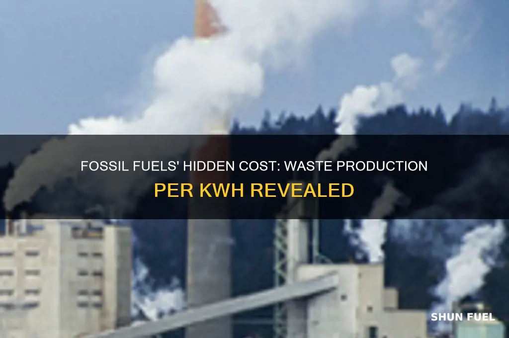how much waste does fossil fuels produce per kwh