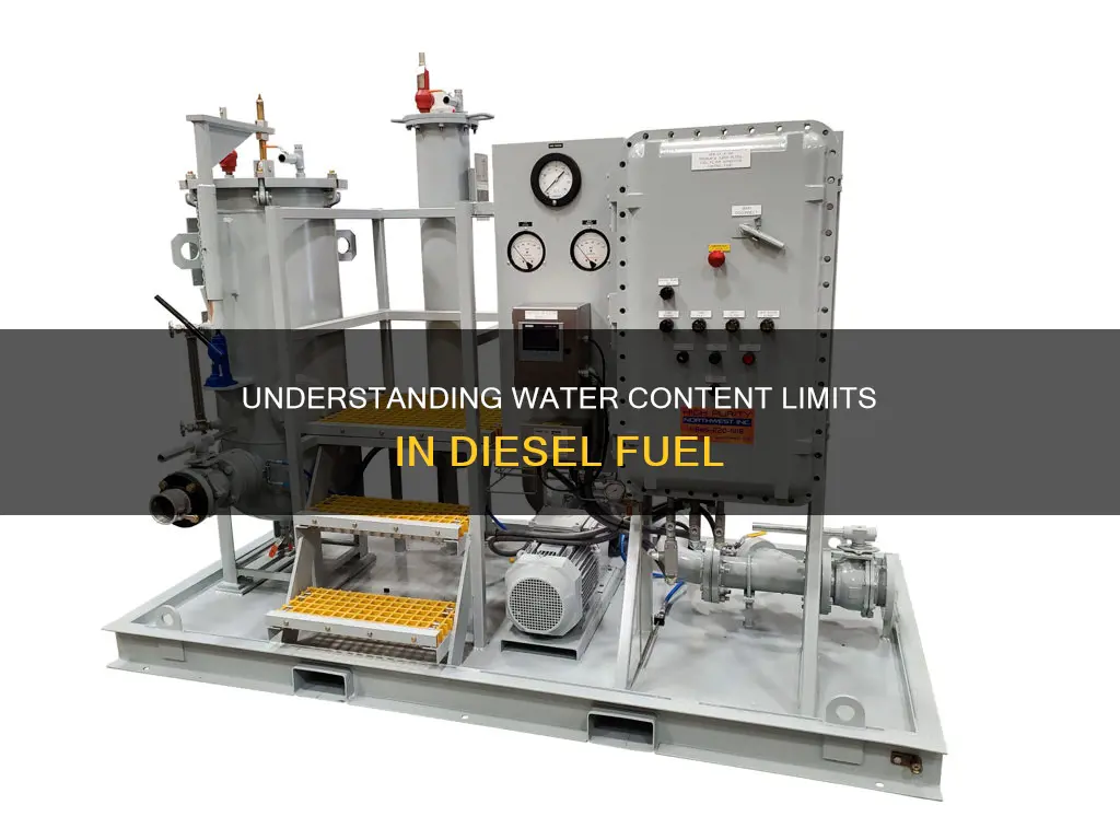 how much water is allowed in diesel fuel