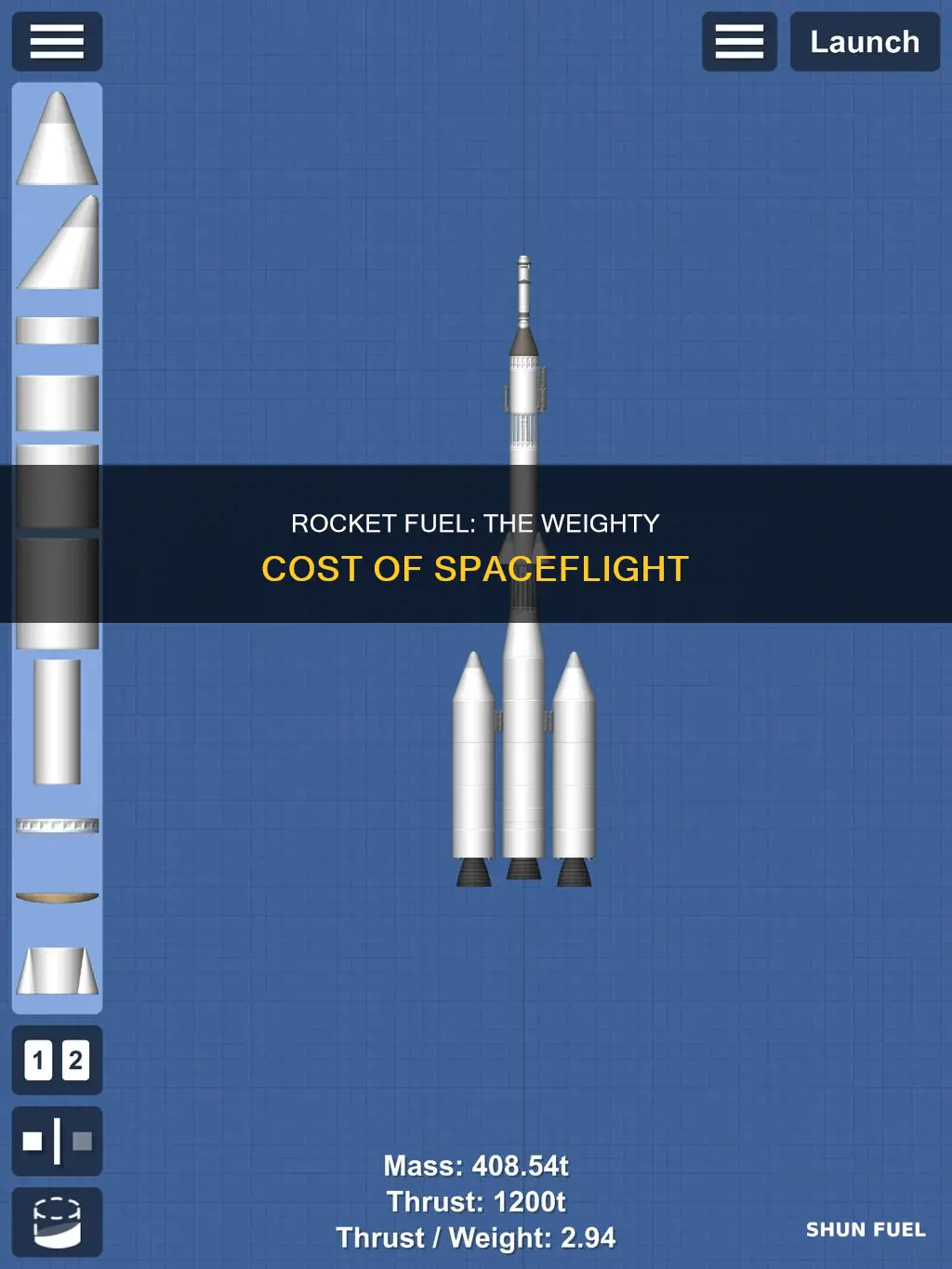 how much weight of a rocket is fuel