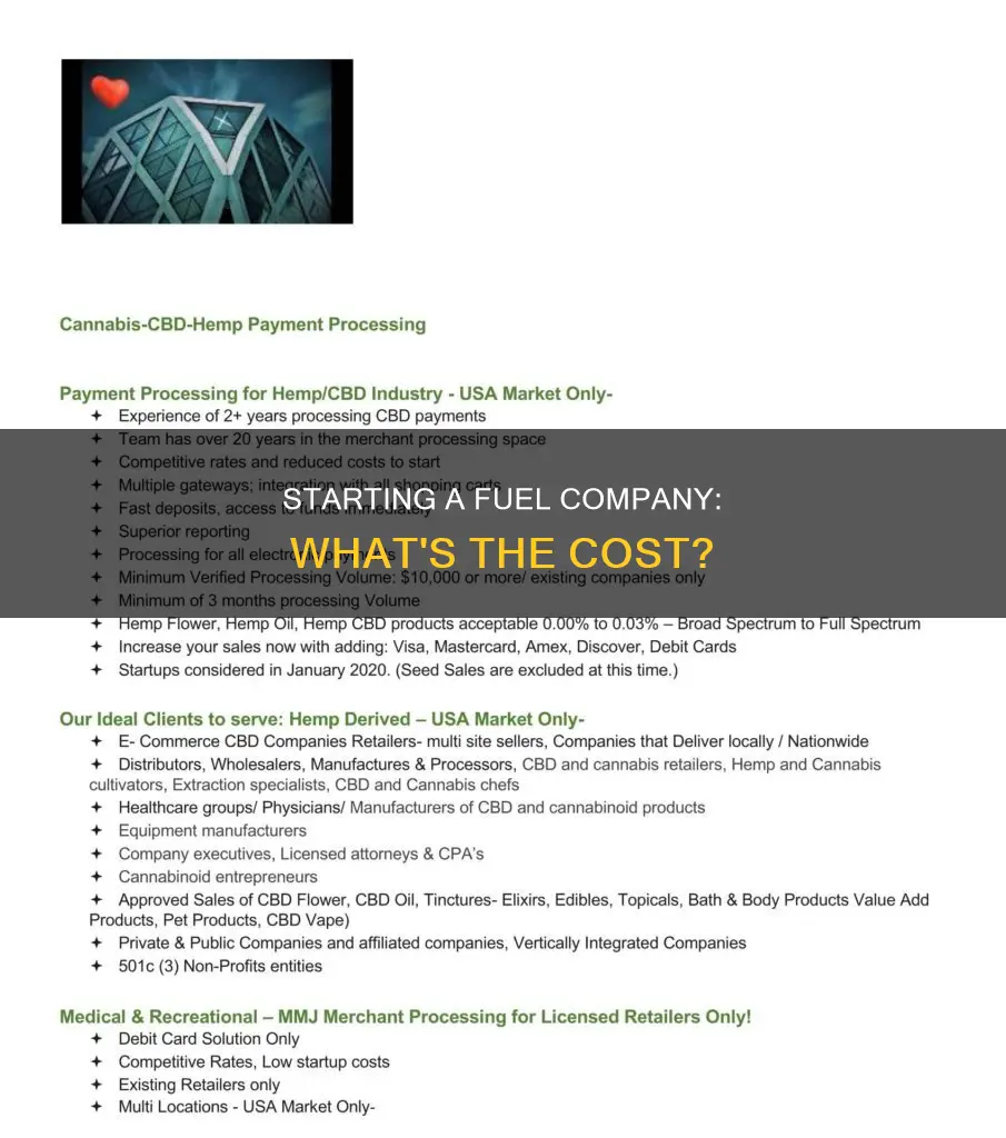 how much would it cost to start a fuel company