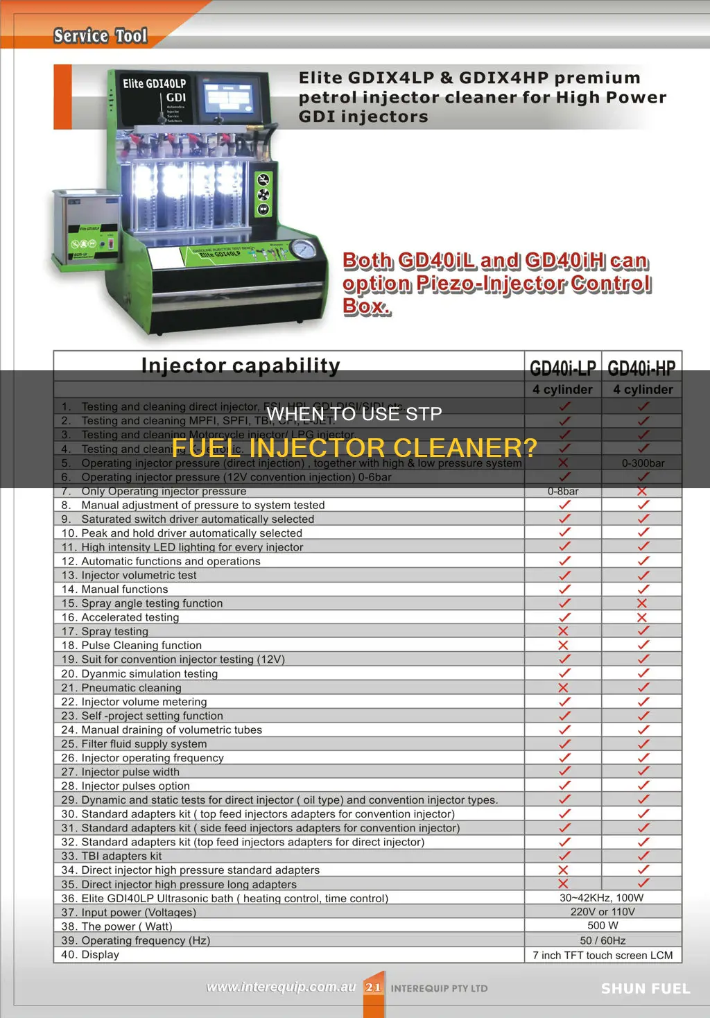 how often should you use stp fuel injector cleaner