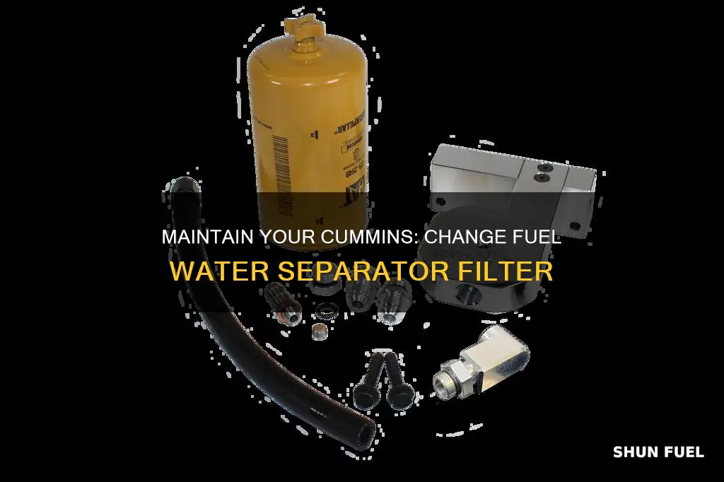 how often to change fuel water separator filter cummins