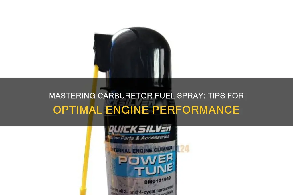how should carburator fuel spray