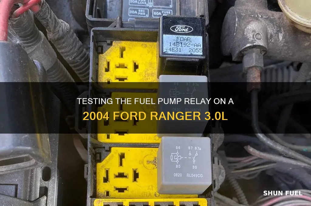 how test fuel pump relay ford ranger 2004 3 0l