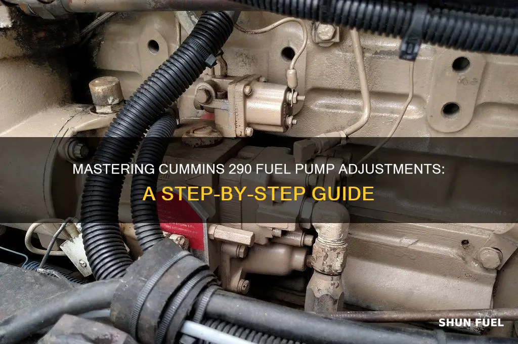 how to adjust cummins 290 fuel pump adjustments