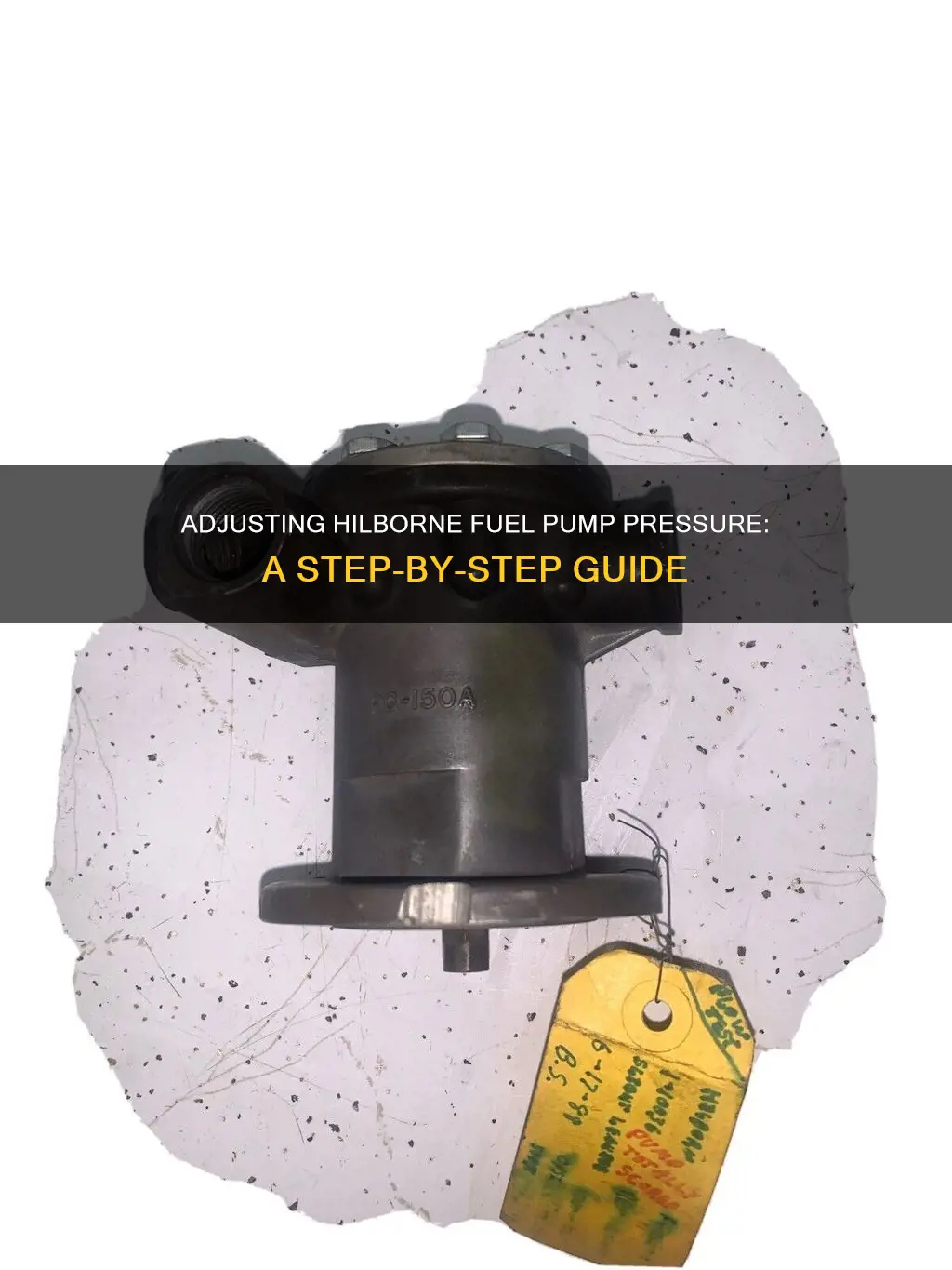 how to adjust pressure on hilborne fuel pumps