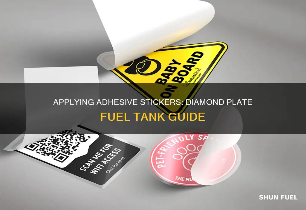 how to apply adhesive sticker on diamond plate fuel tank