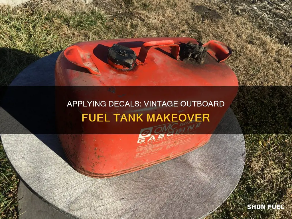 how to apply decals to a vintage outboard fuel tank