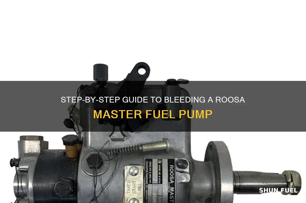 how to bleed a roosa master fuel pump