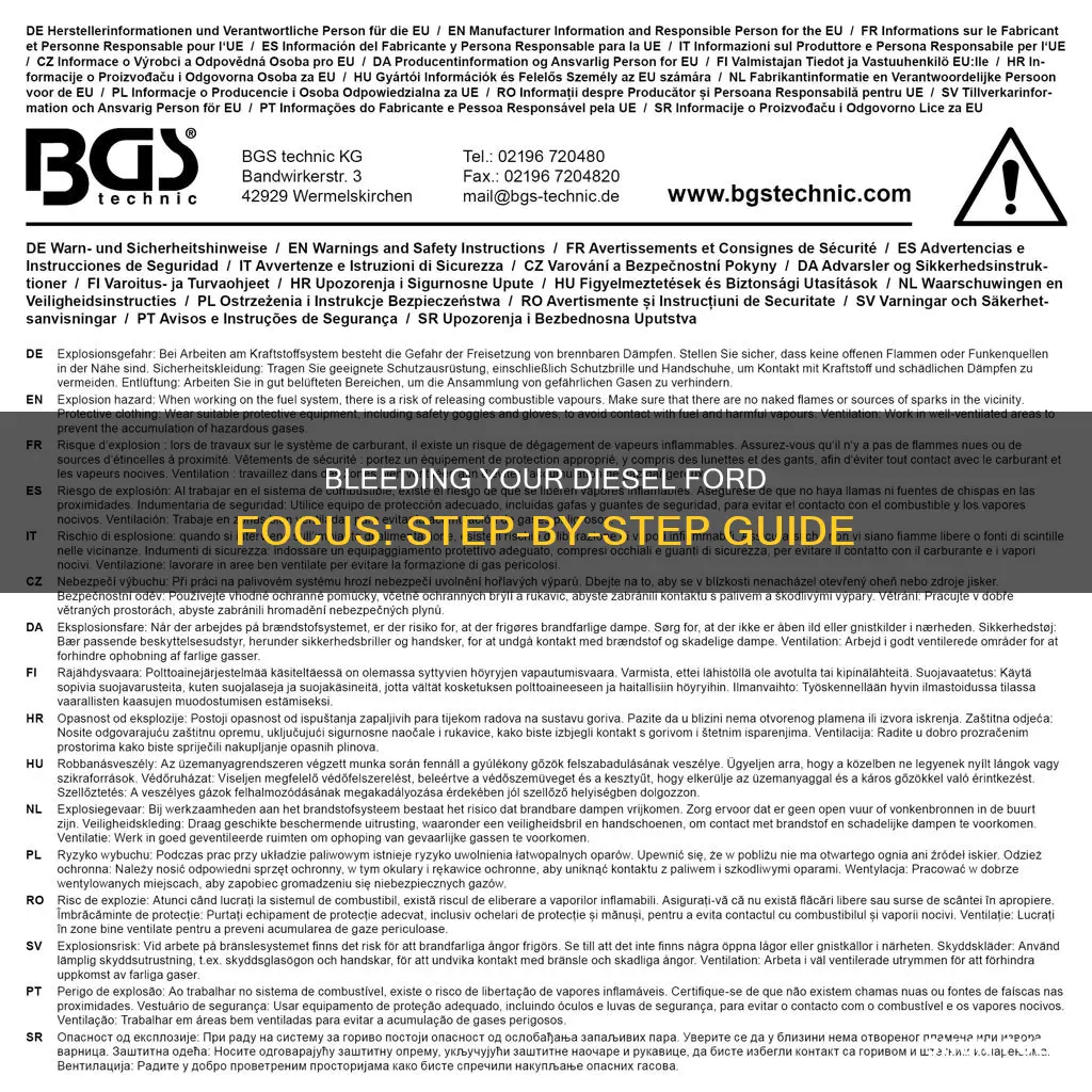how to bleed diesel fuel system ford focus