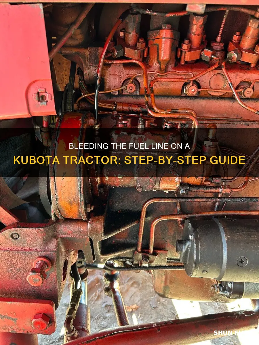 how to bleed fuel line on kubota tractor