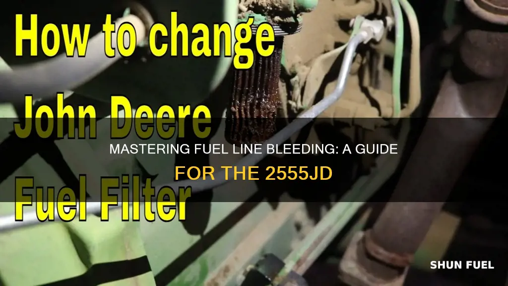 how to bleed fuel lines on 2555jd