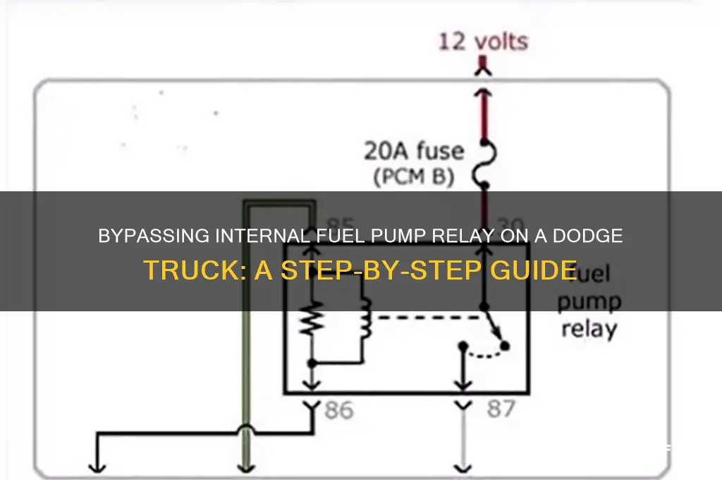how to bypass internal fuel pump relay on dage truck