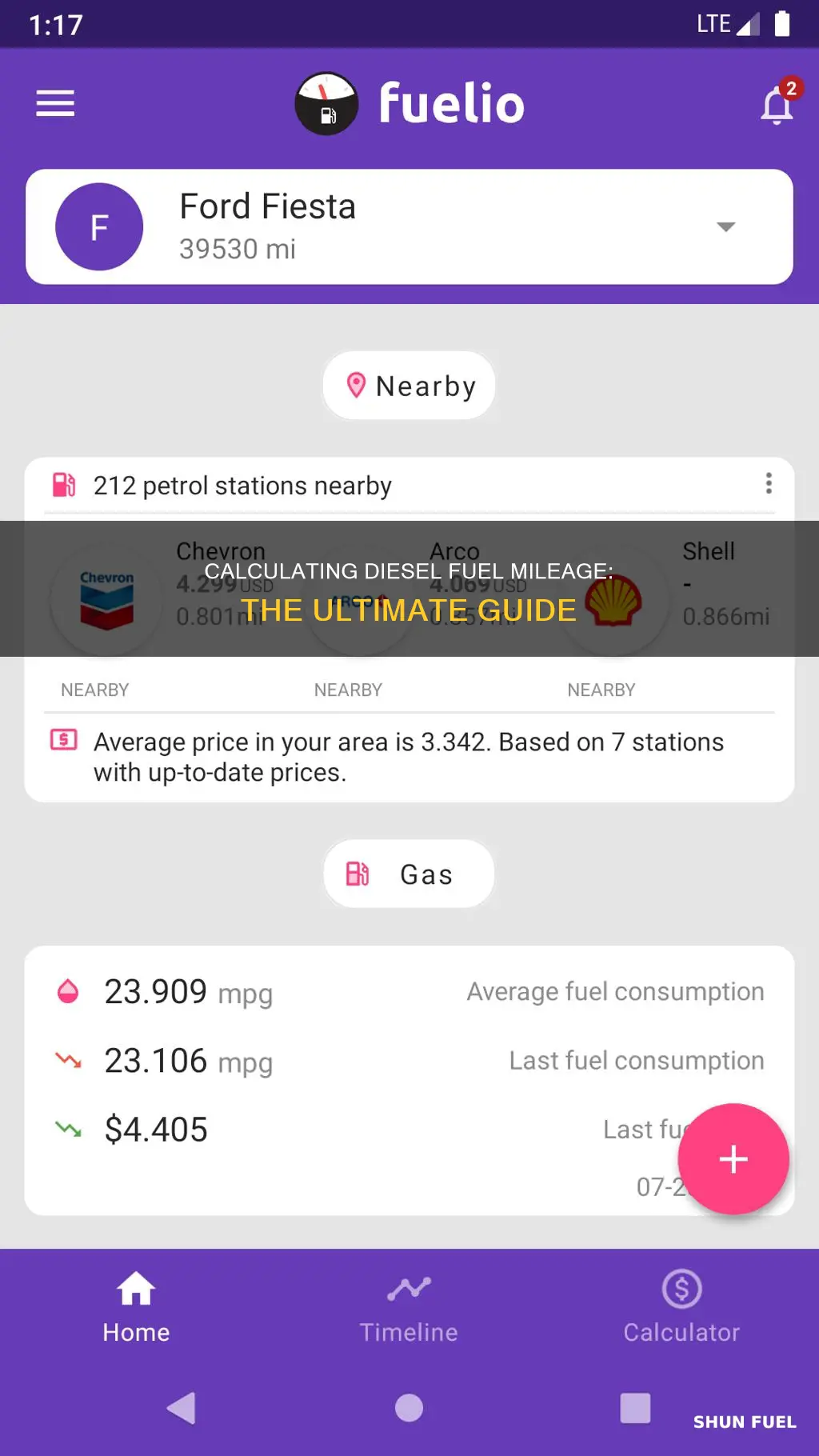 how to calculate fuel mileage for diesel