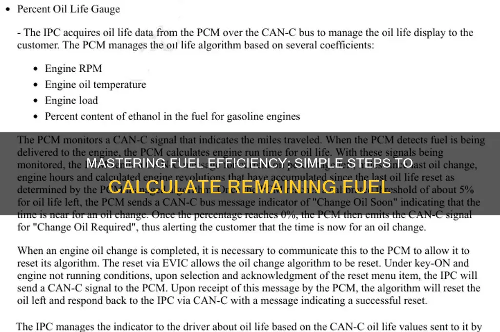 how to calculate fuel remaining