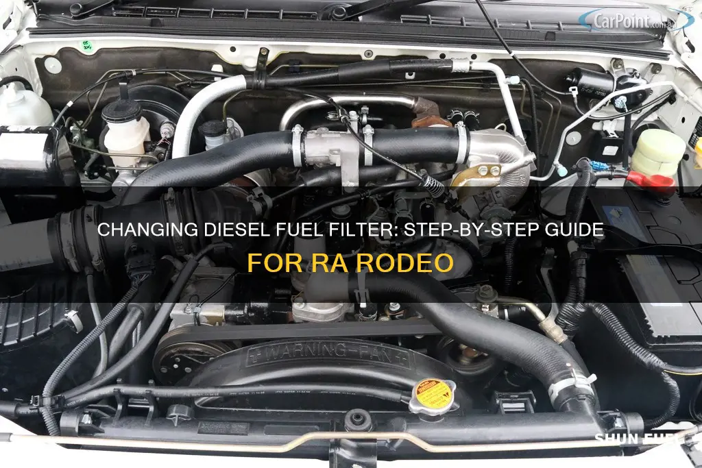 how to change diesel fuel filter ra rodeo