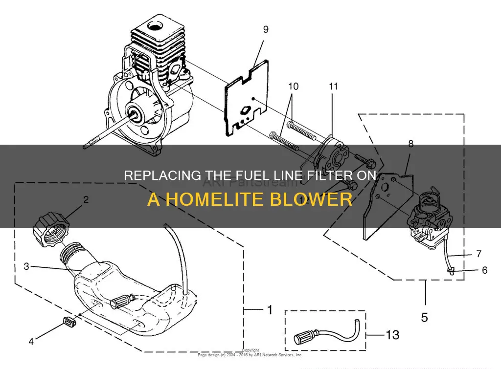 how to change fuel line filter on homelite blower ut08934