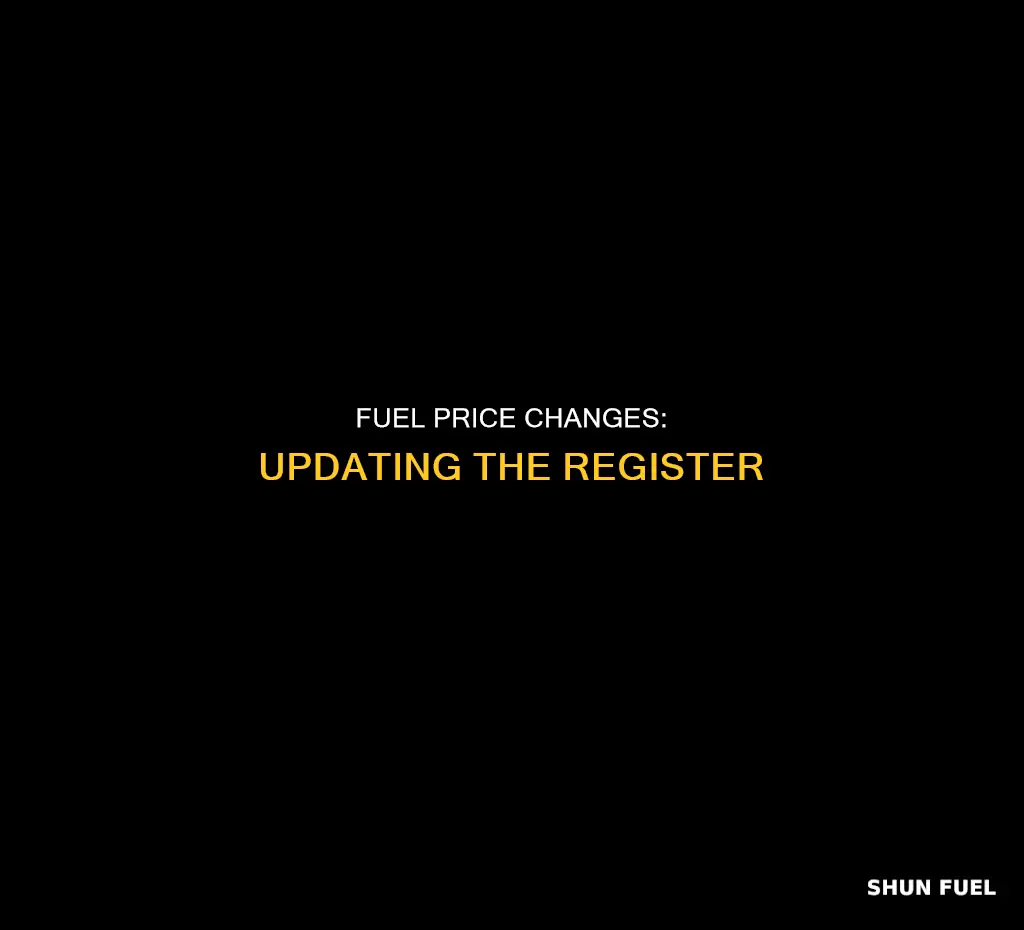 how to change fuel price in the register