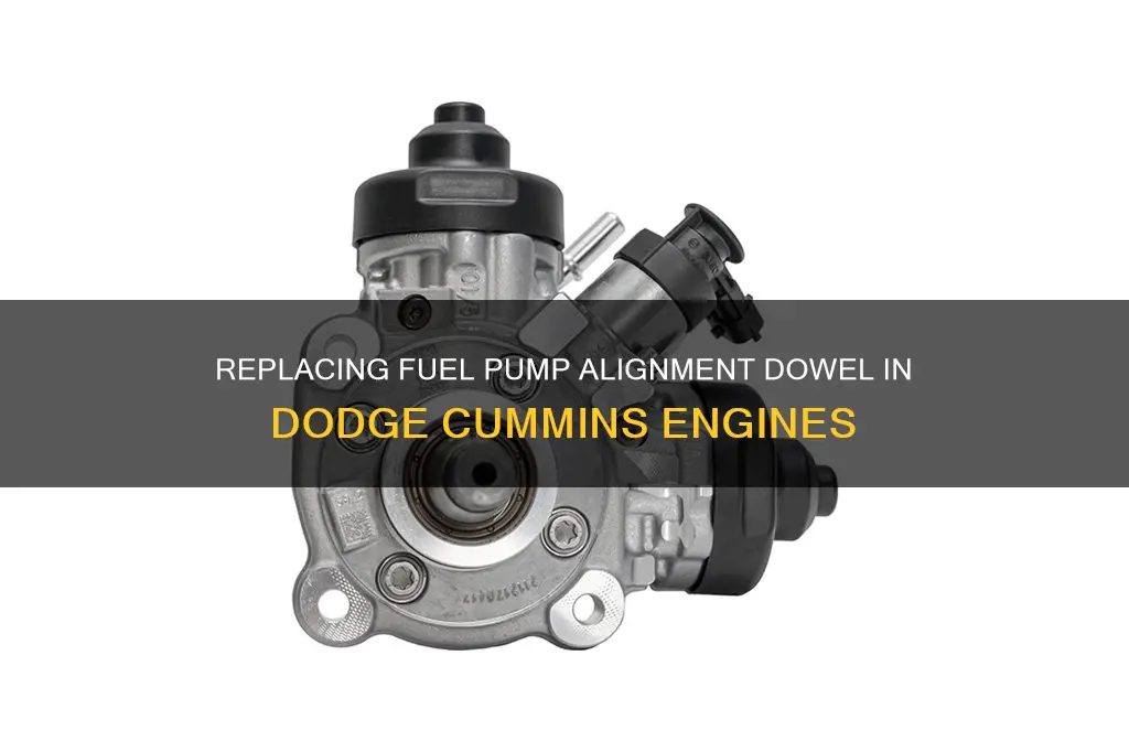 how to change fuel pump alignment dowel dodge cummins