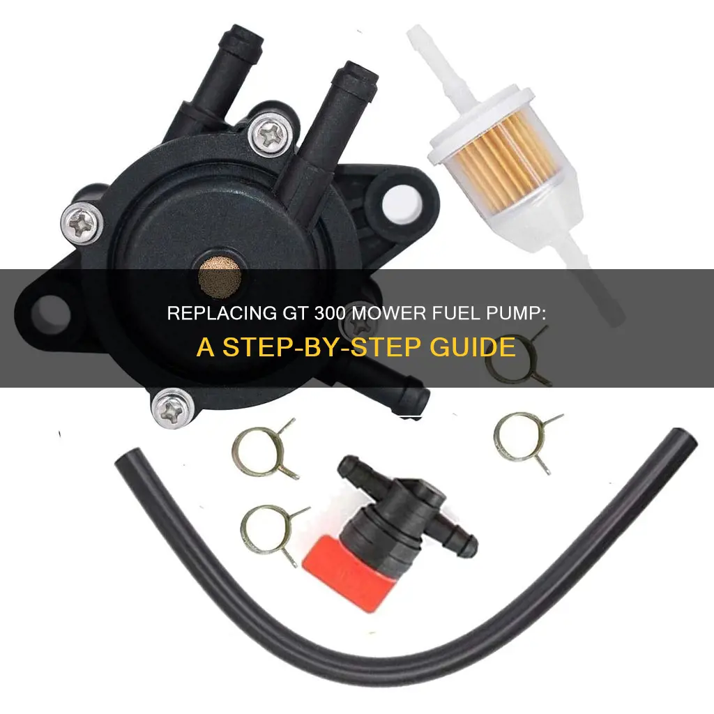 how to change gt 300 mower fuel pump