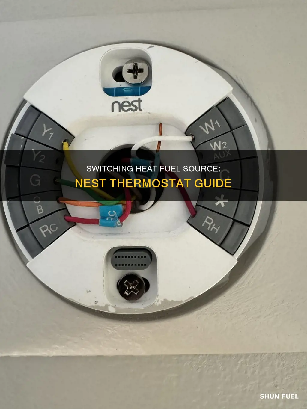 how to change heat fuel source on nest thermostat