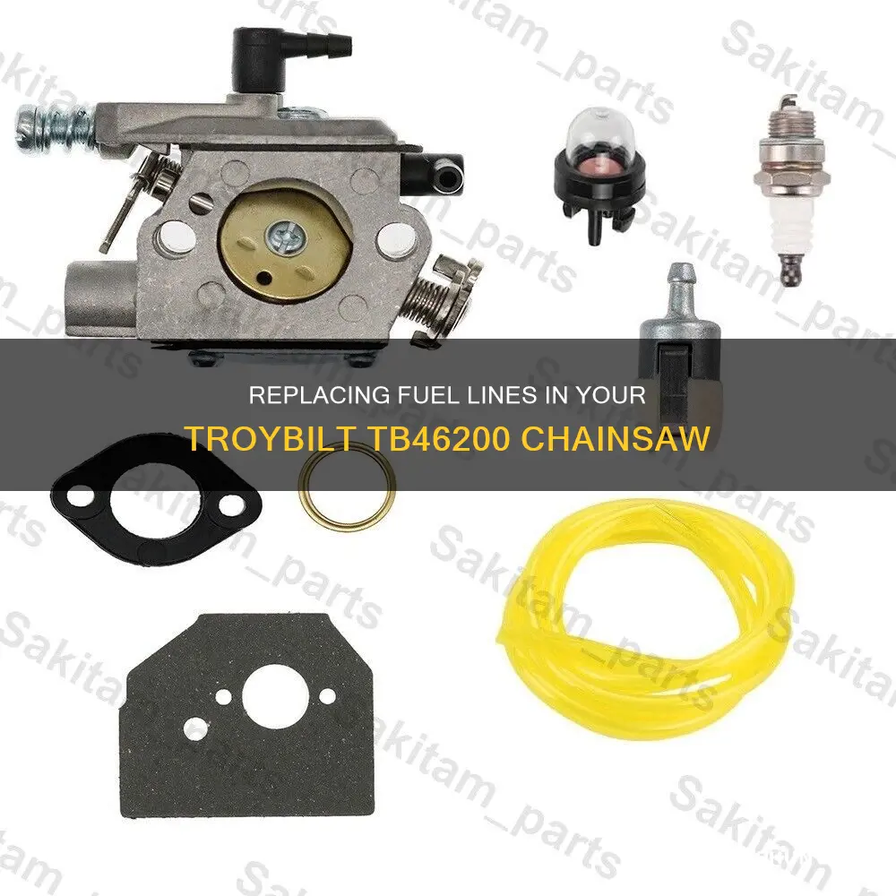 how to change out fuel lines tb46200 troybuilt chainsaw