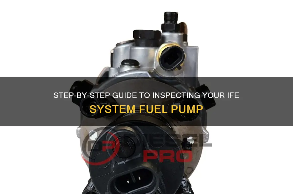 how to check a ife system fuel pump