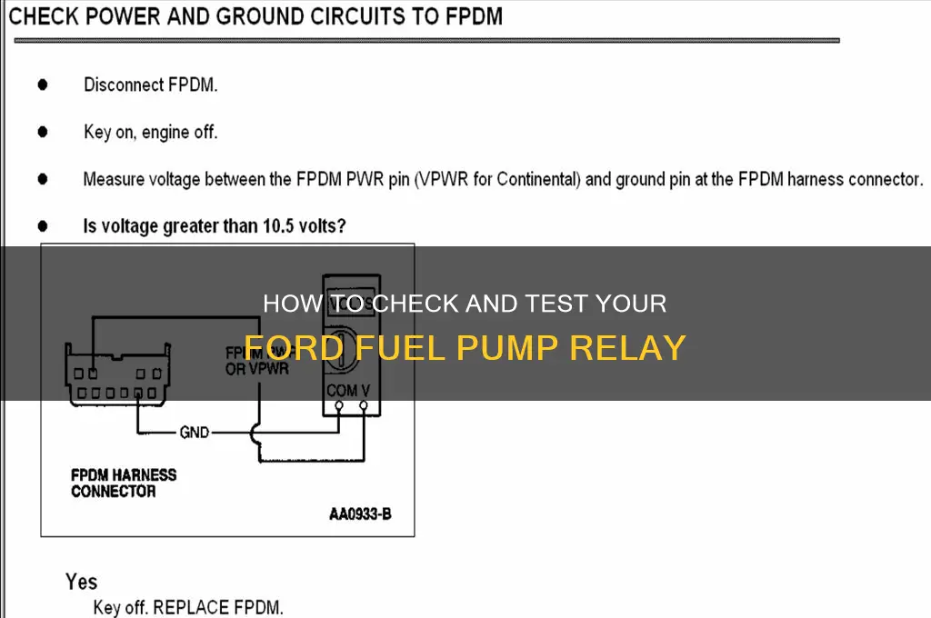 how to check ford fuel pump relay
