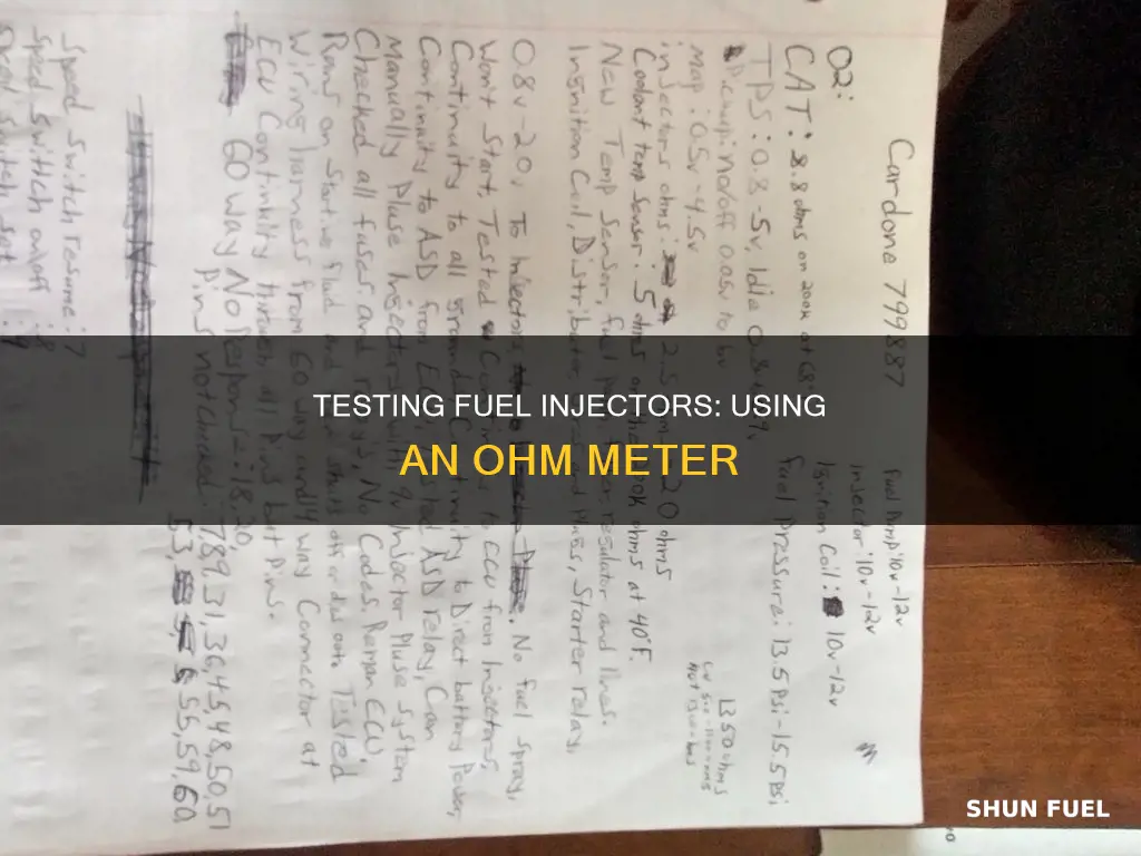 how to check fuel injectors with ohm meter