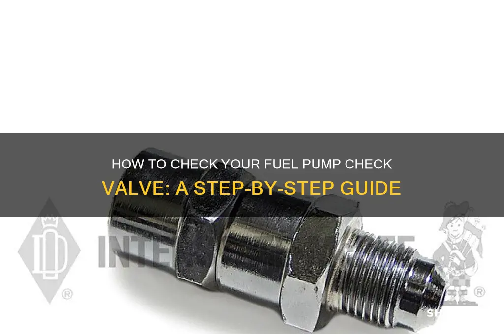 how to check fuel pump check valve