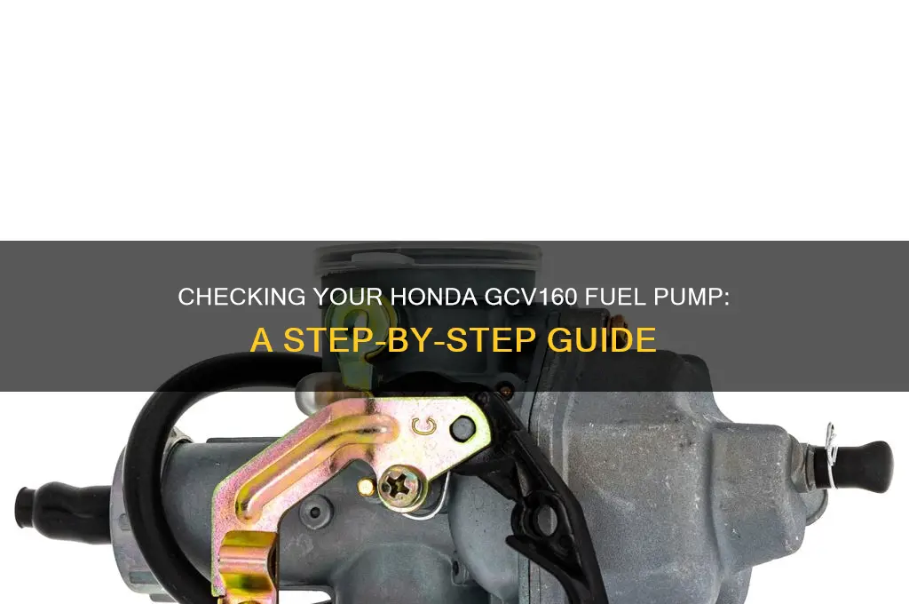 how to check fuel pump honda gcv160
