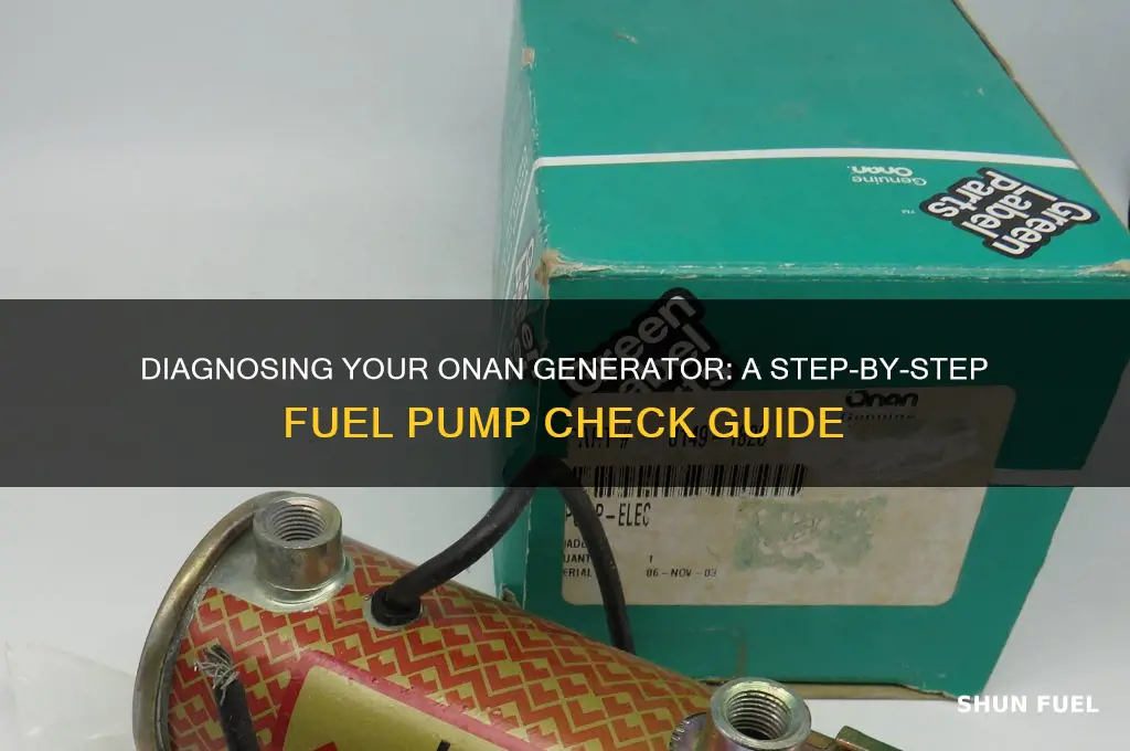 how to check fuel pump on onan generator
