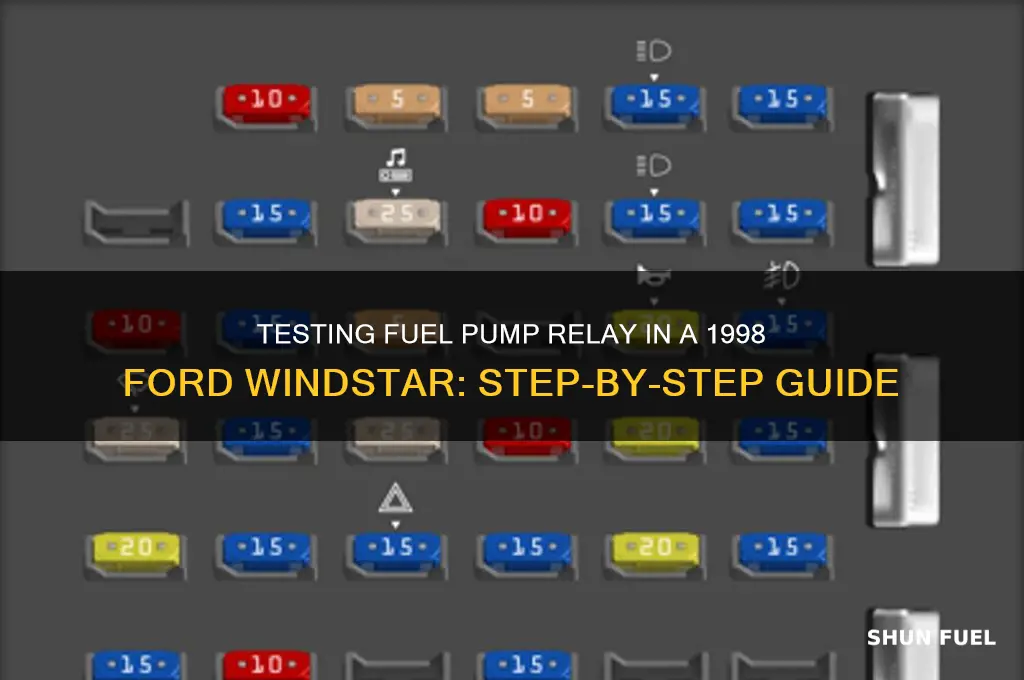 how to check fuel pump relay 1998 ford windstar