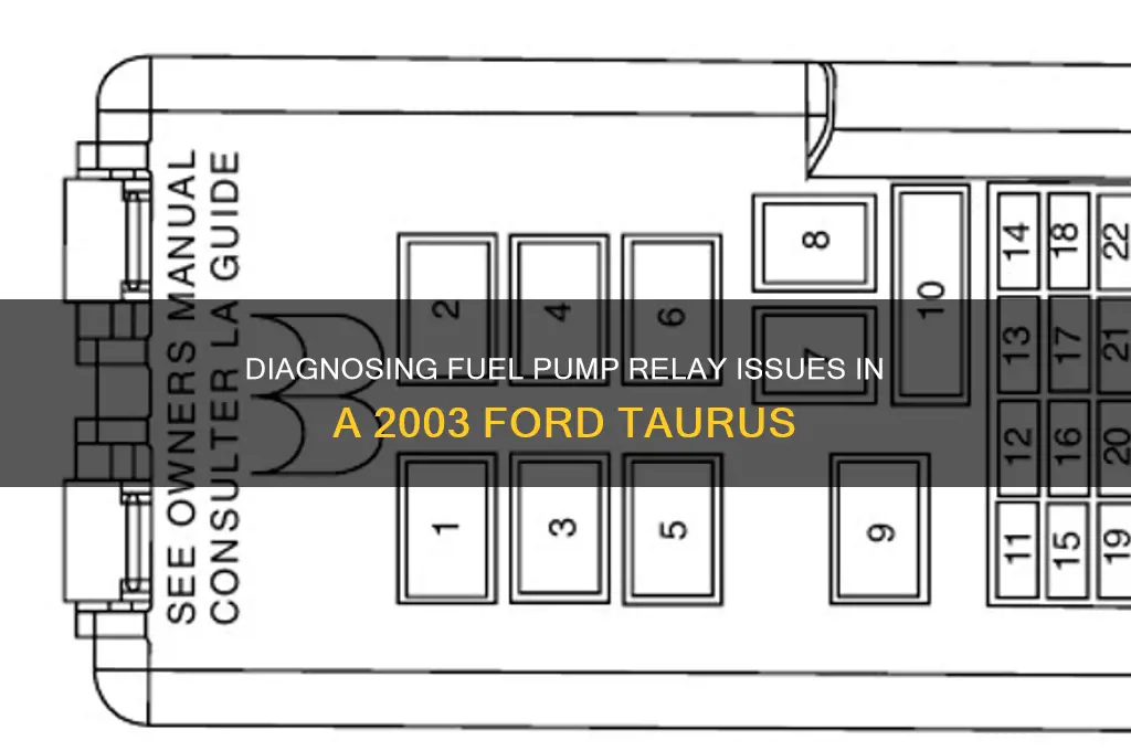 how to check fuel pump relay on 2003 ford taurus