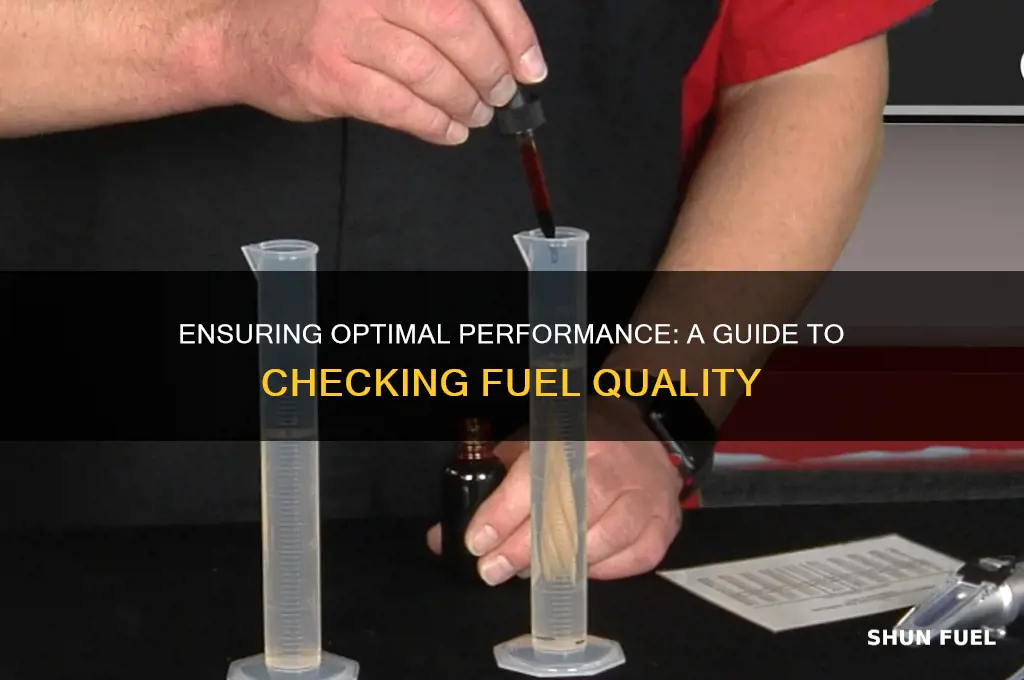how to check fuel quality