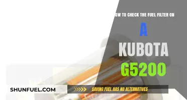Locating and Checking the Fuel Filter on Kubota G5200