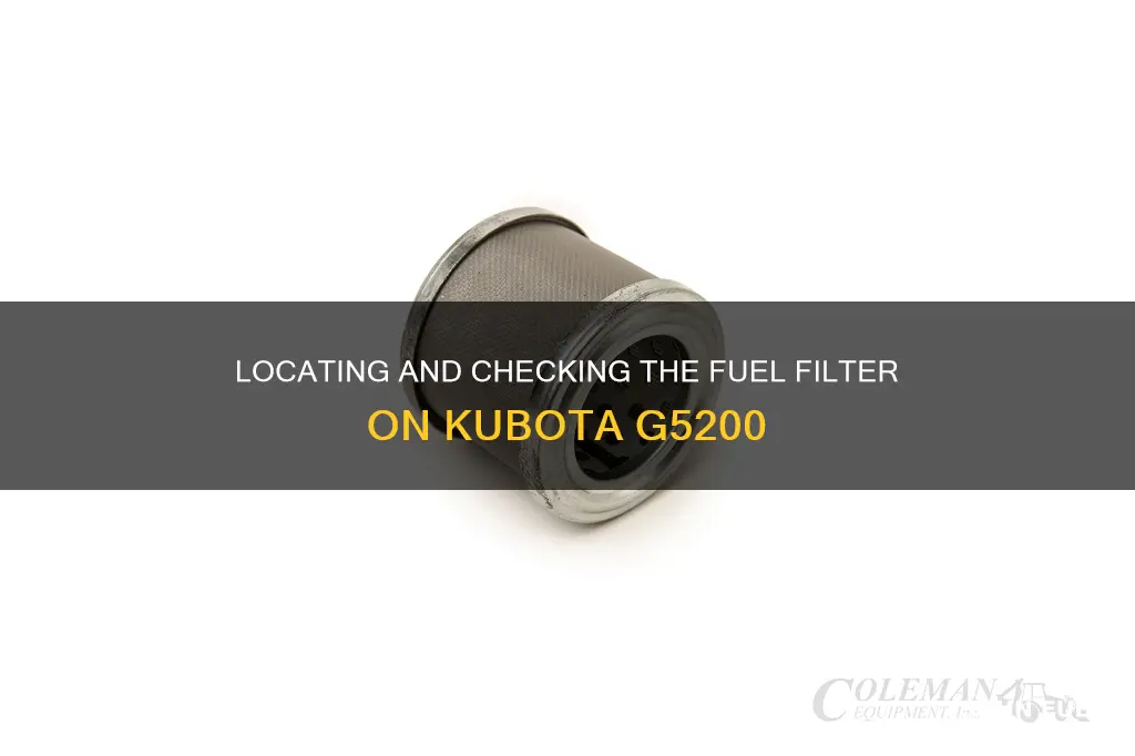 how to check the fuel filter on a kubota g5200