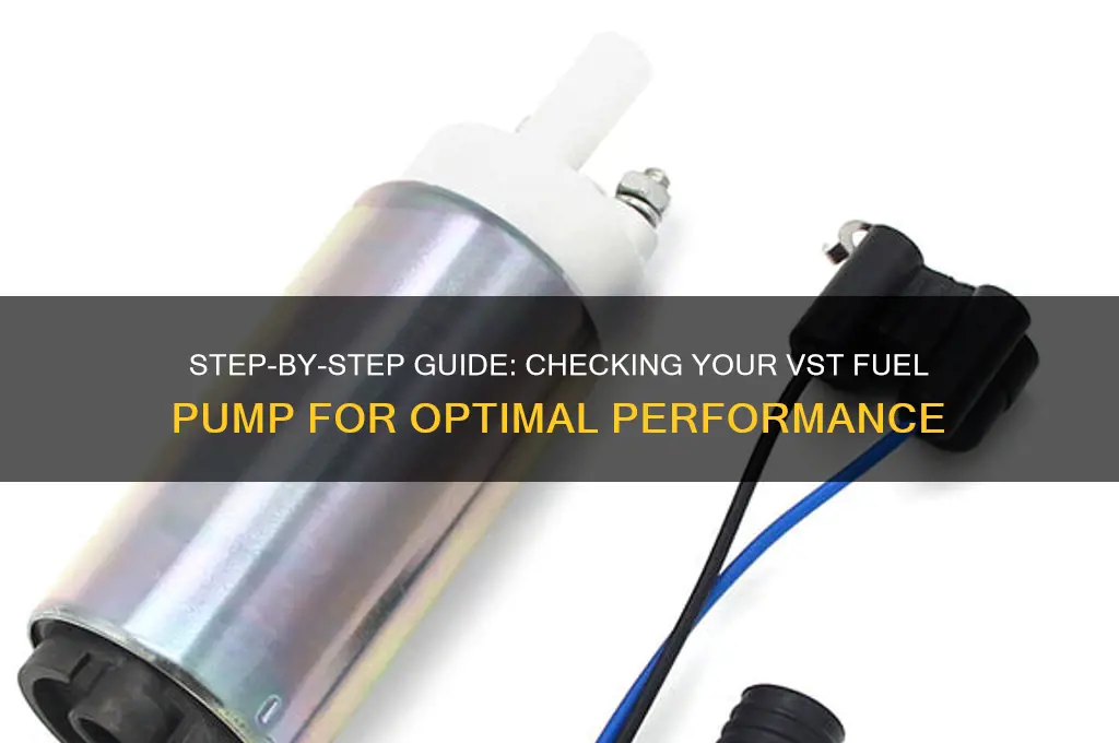 how to check the vst fuel pump